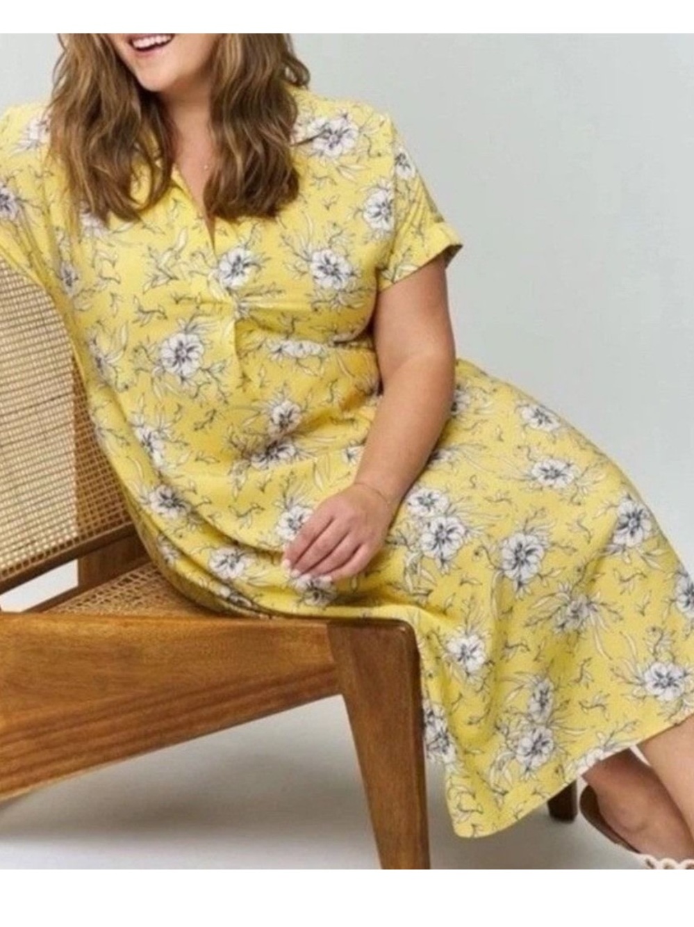 NWT Torrid Belle Isle Dolman Maxi Popover Dress Yellow Raleigh Floral 5X